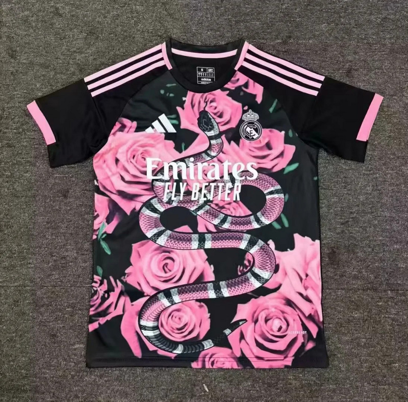 25-26 R MAD black and pink special jersey 1:1 Thai Quality Football shirt