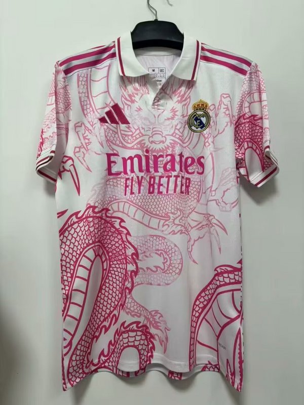 25-26 R MAD pink and white dragon jersey 1:1 Thai Quality Football shirt