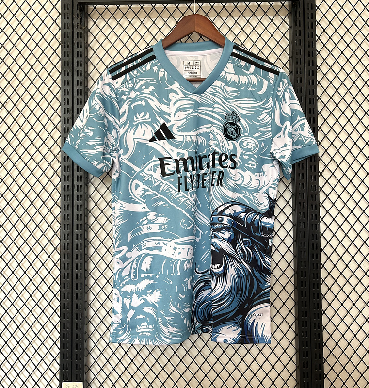 25-26 R MAD Blue And White Special Jersey 1:1 Thai Quality Football shirt