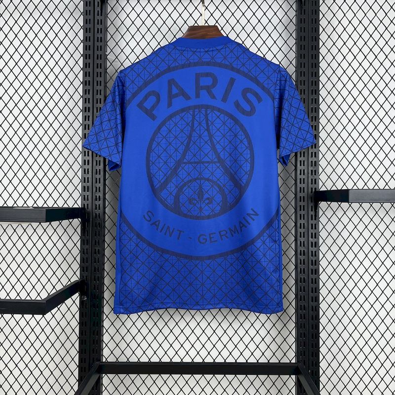 25-26 PSG Pre-match training blue Jersey 1:1 Thai Quality Football Shirt