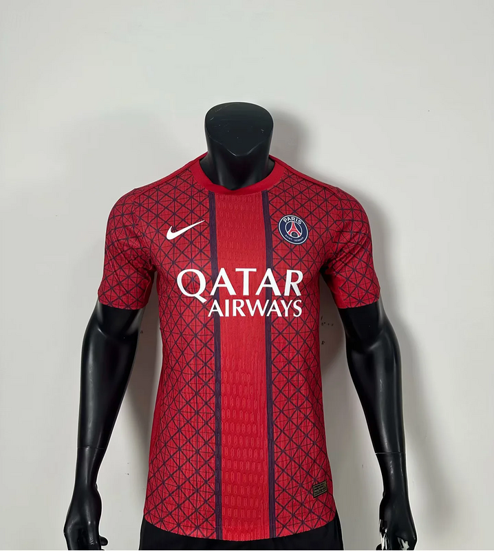 25-26 PSG red Player version jersey 1:1 Thai Quality Football Shirt