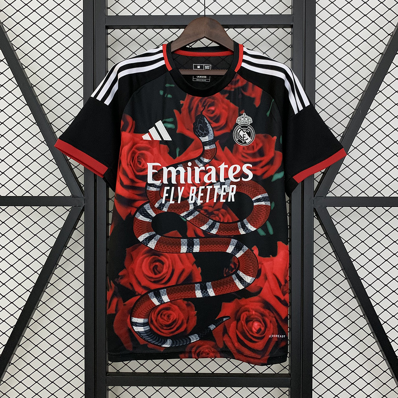 25-26 R MAD Black and Red Rose special jersey 1:1 Thai Quality Football shirt