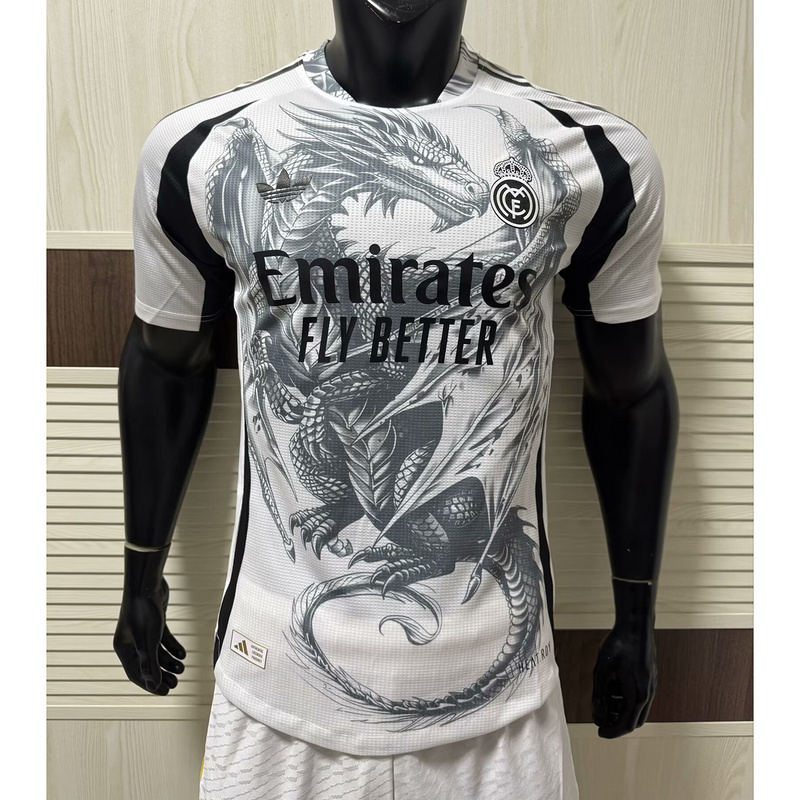 25-26 R MAD White Grey Dragon Special Edition 1:1 Thai Quality Football shirt