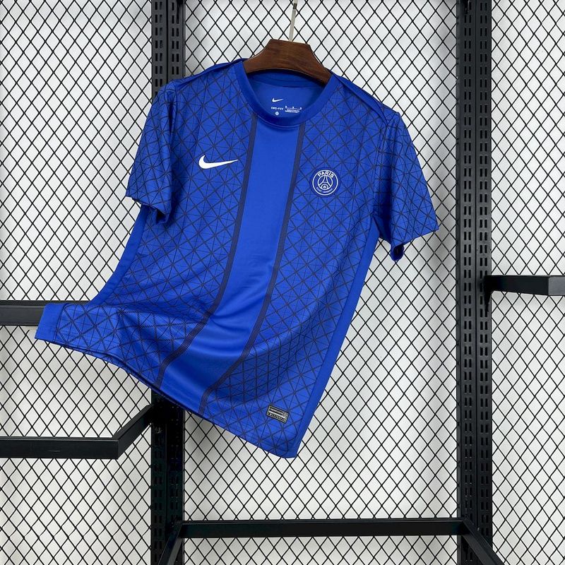 25-26 PSG Pre-match training blue Jersey 1:1 Thai Quality Football Shirt