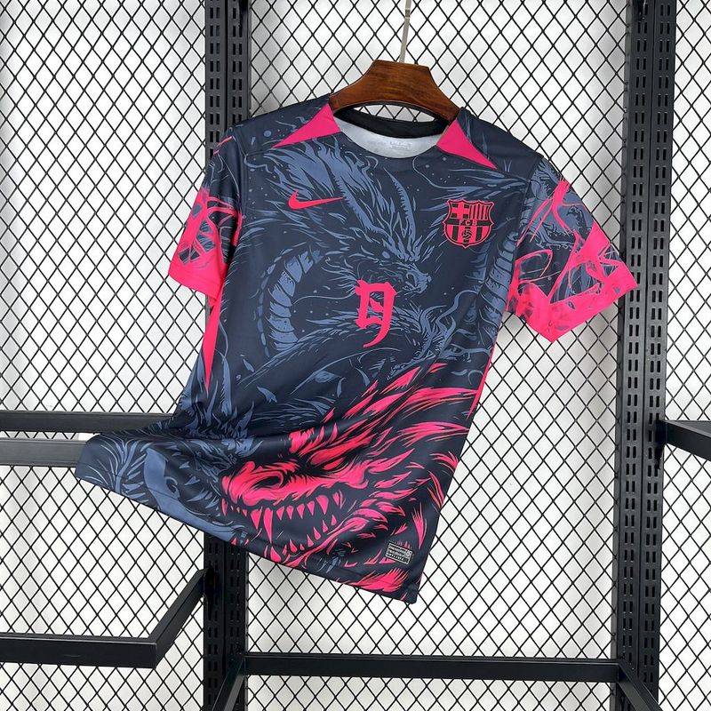 25-26 BAR dark blue and pink Dragon special Jersey 1:1 Thai Quality Football shirt