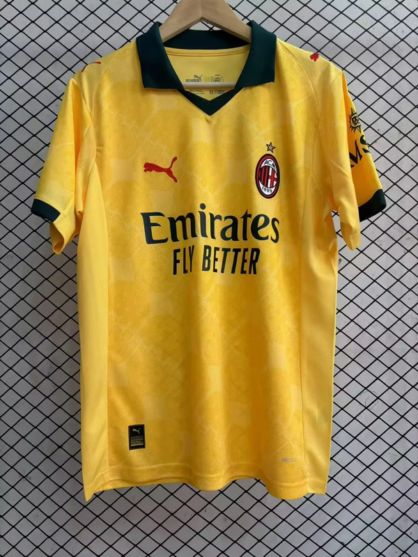 25-26 ACM Yellow soccer jersey 1:1 Thai Quality Football shirt