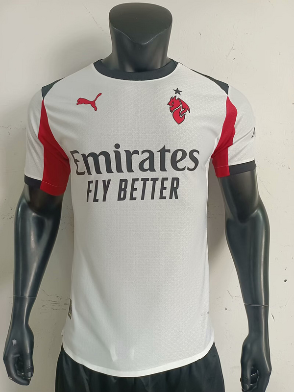 25-26 ACM white player version jersey 1:1 Thai Quality Football Shirt