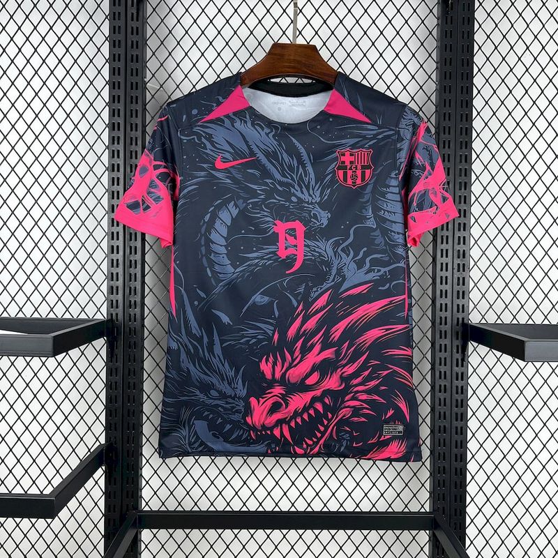 25-26 BAR dark blue and pink Dragon special Jersey 1:1 Thai Quality Football shirt
