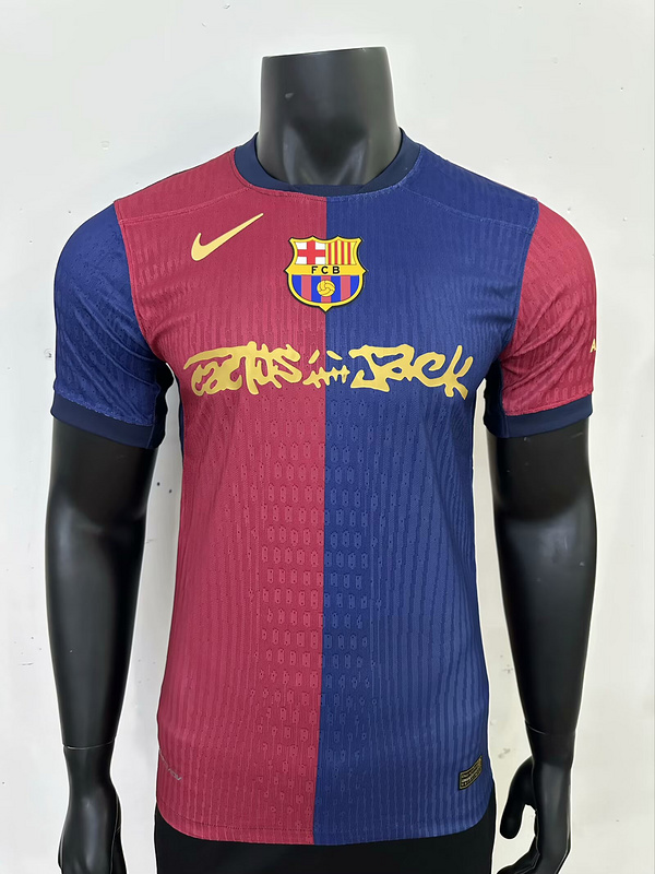 25-26 BAR x Travis Scott Player version jersey 1:1 Thai Quality Football Shirt