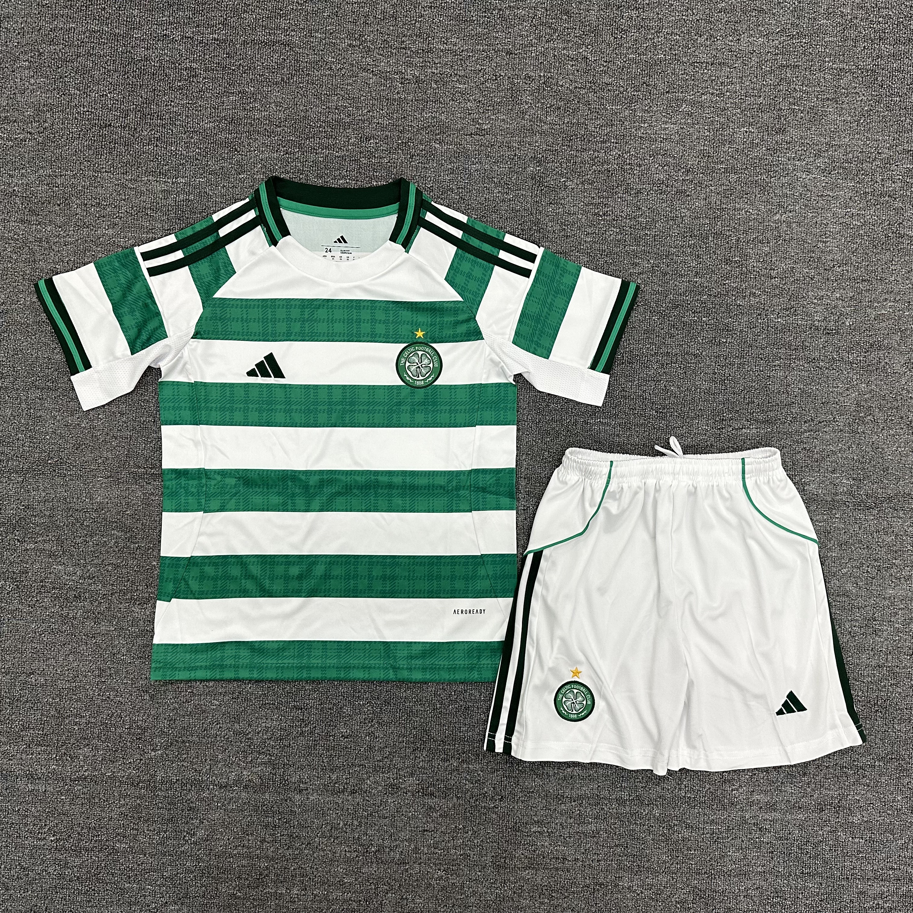 25-26 Celtic home Kids Suit  1:1 Thai Quality Football Kit