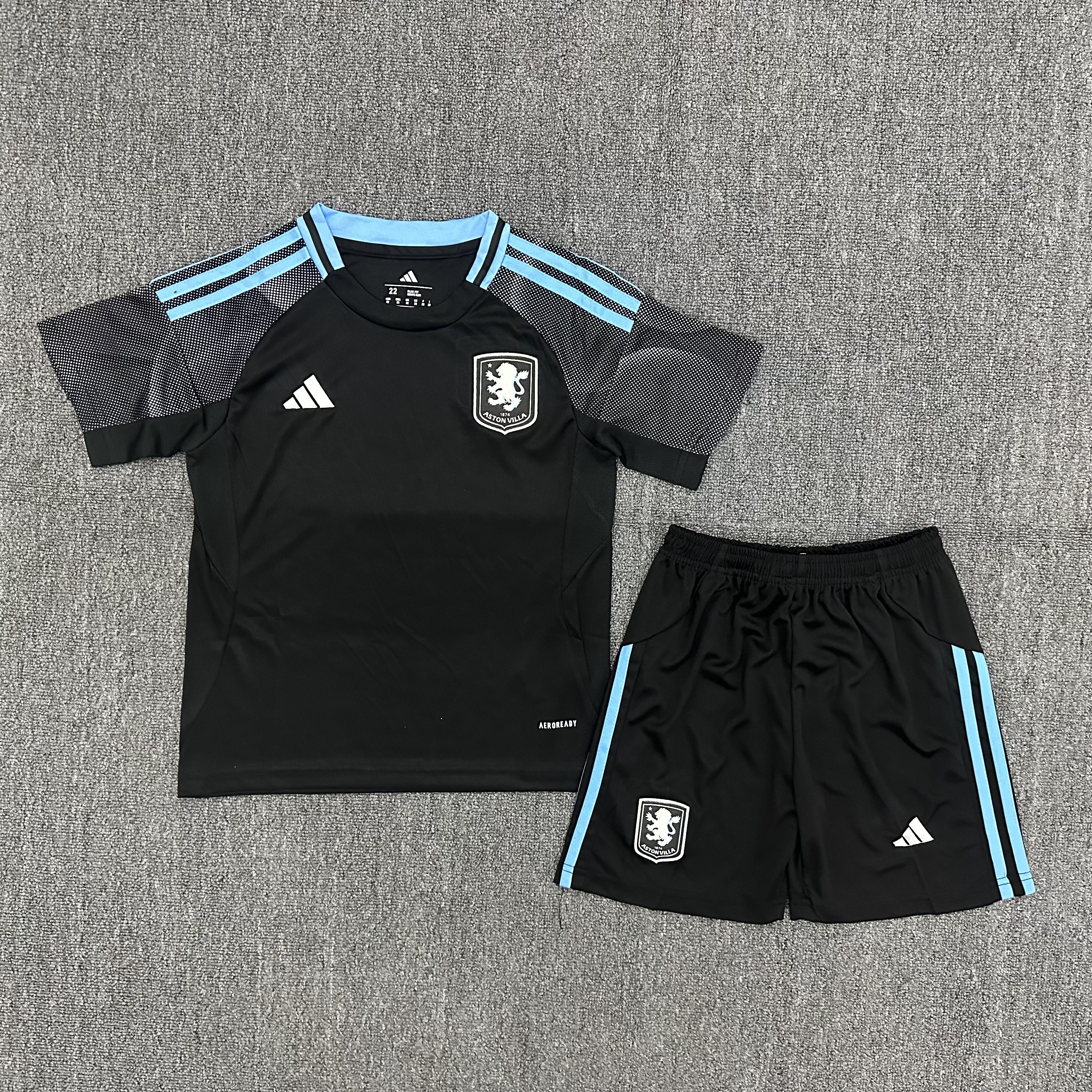 25-26 Aston Villa Away Kids Suit  1:1 Thai Quality Football Kit