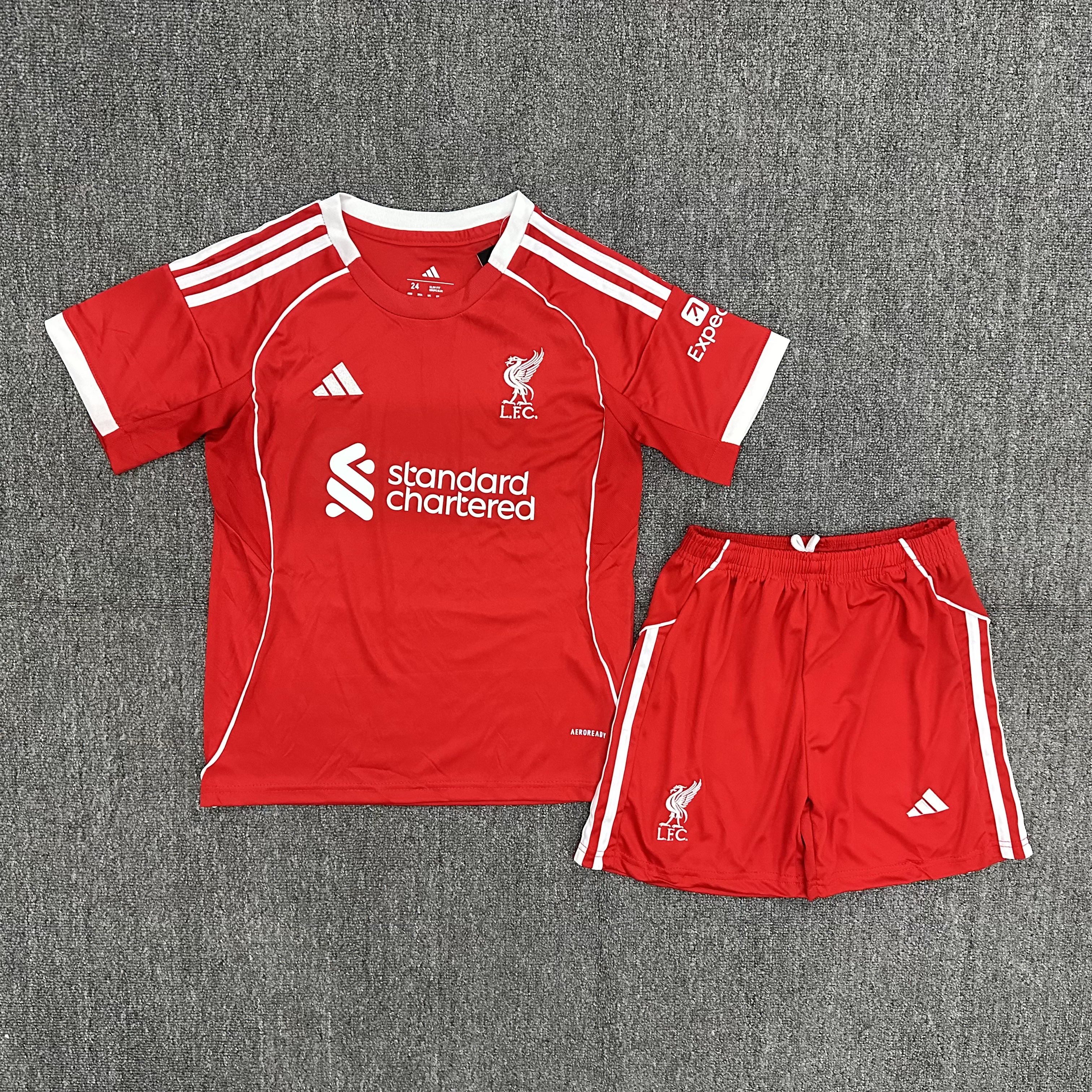25-26 Liverpool home Kids Suit  1:1 Thai Quality Football Kit