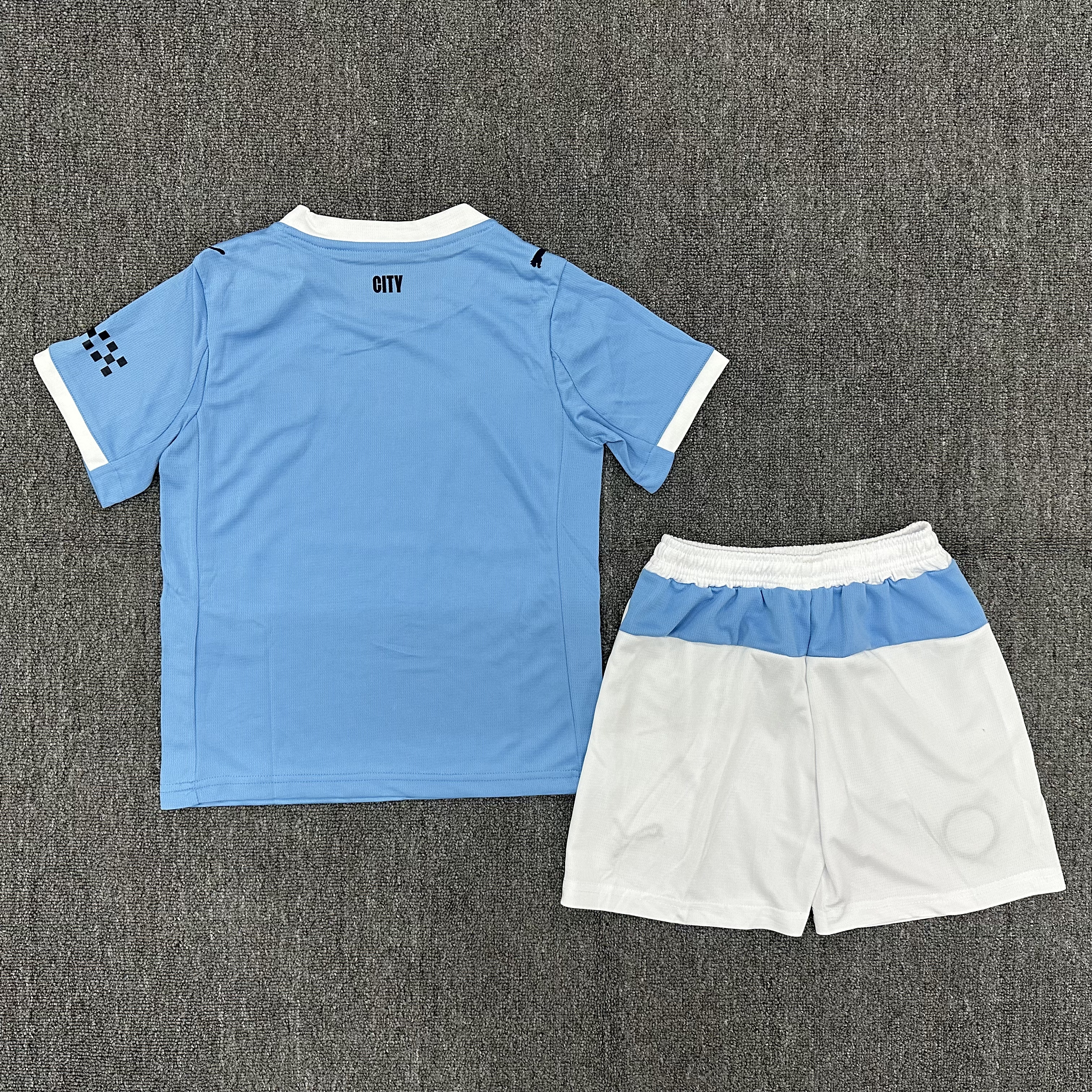 25-26 MCI home Kids Suit  1:1 Thai Quality Football Kit