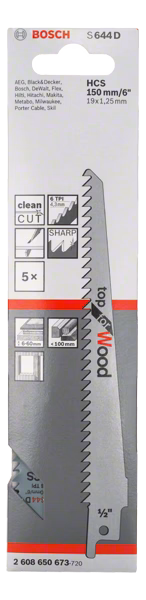 5 Lames S 644 D Bosch 2608650673