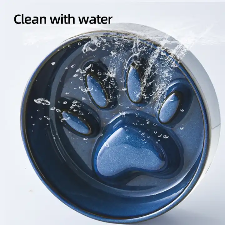 Wholesale Custom Logo Elevated Slow Feeder Cat Dog Bowl Ceramic