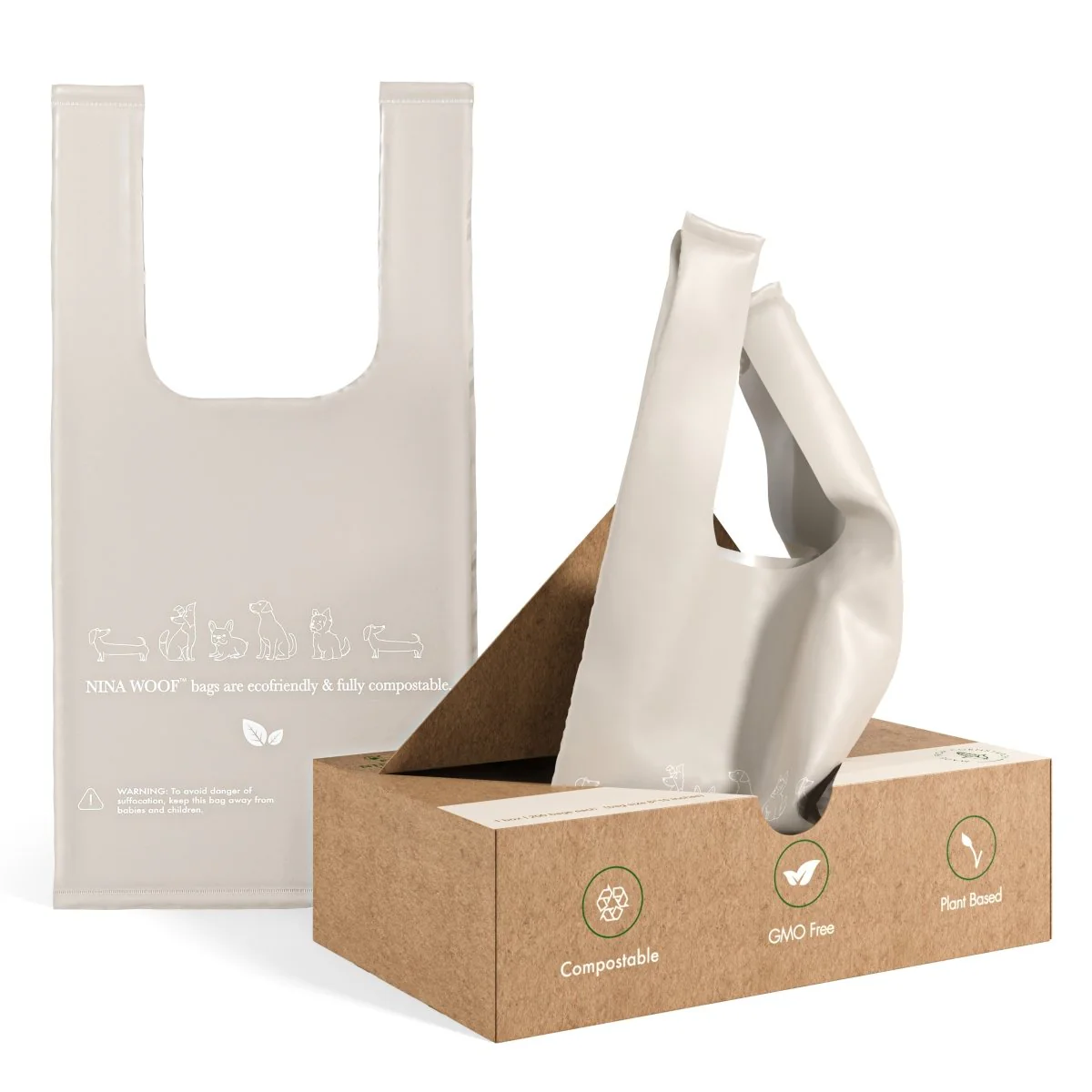Waste Bags with Handles - Biodegradable and Compostable