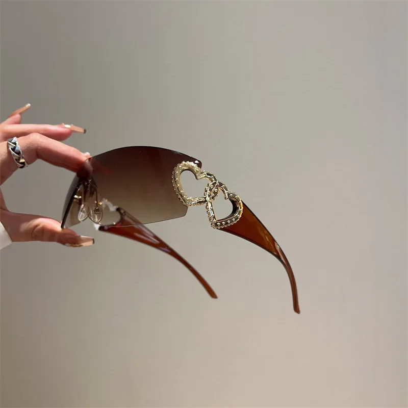 Vogue Heart Rhinestone Sunglasses