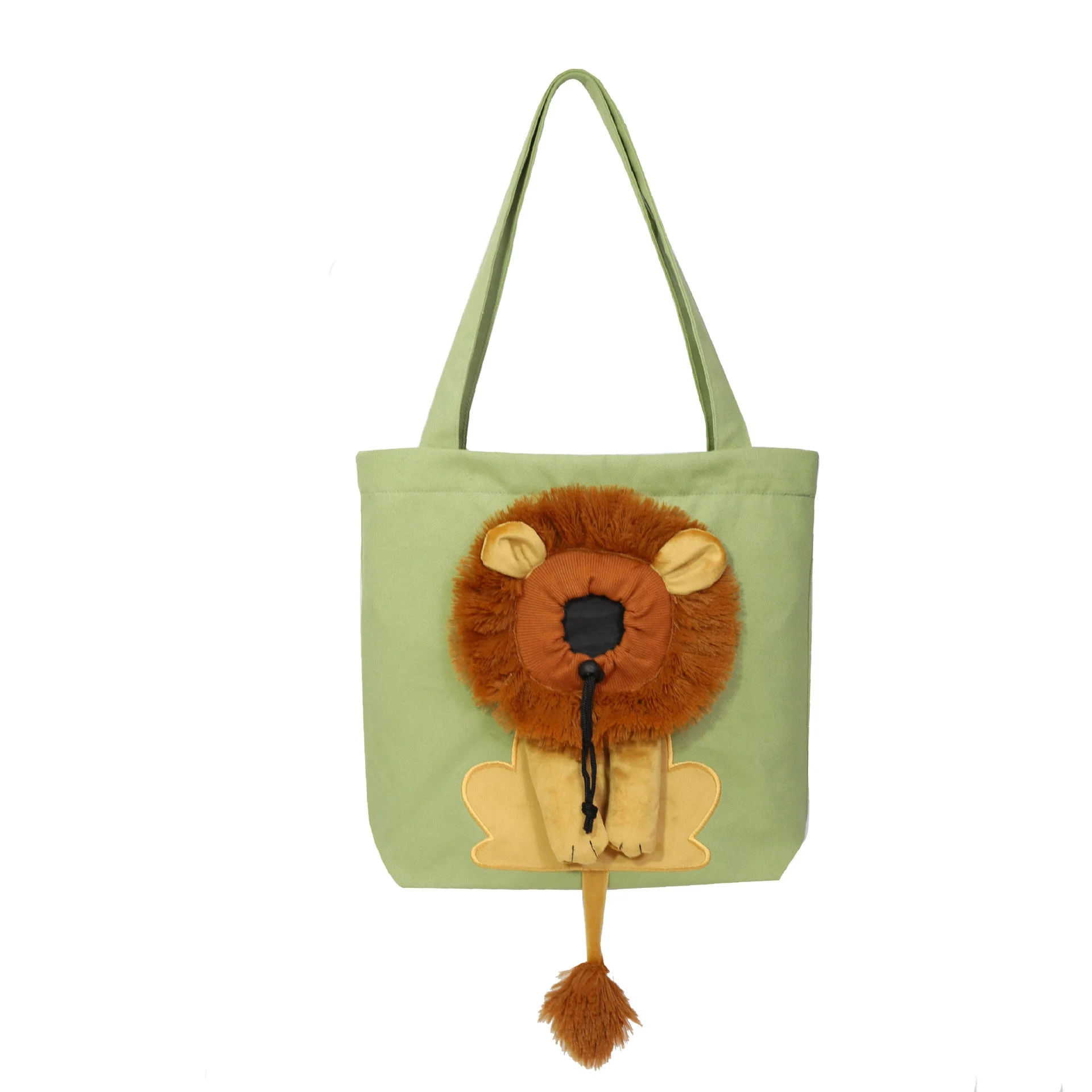 Lion-Shaped Pet Canvas Shoulder Bag