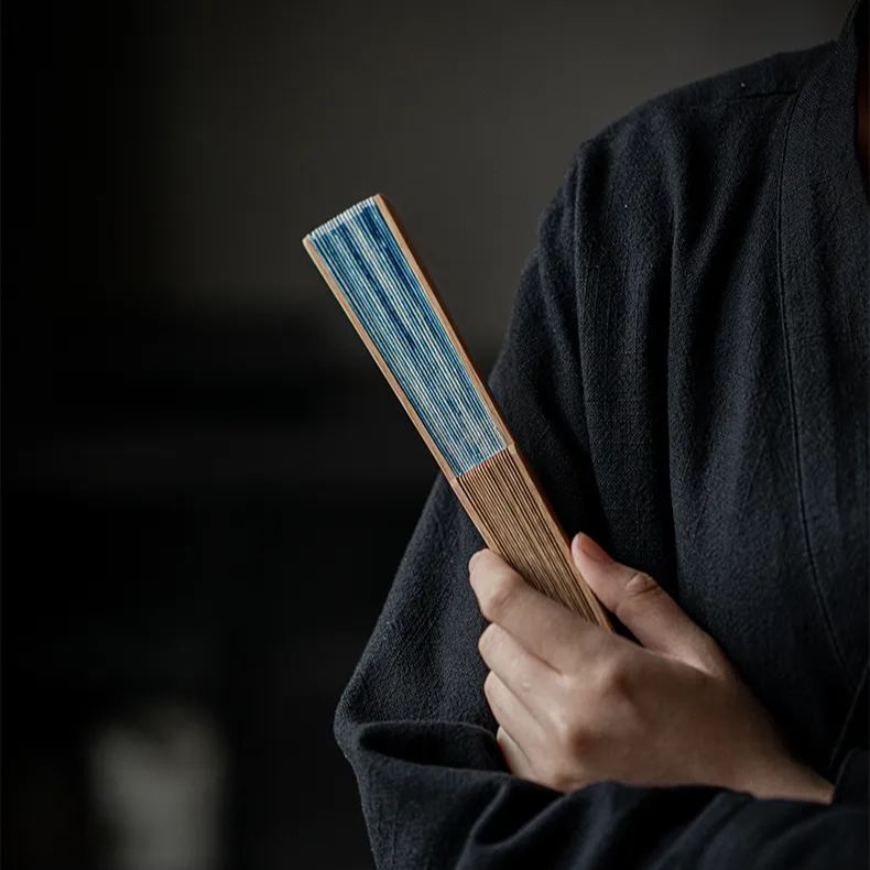 Summer SALE“Deep Ocean” - Antique Style Handmade Folding Fan