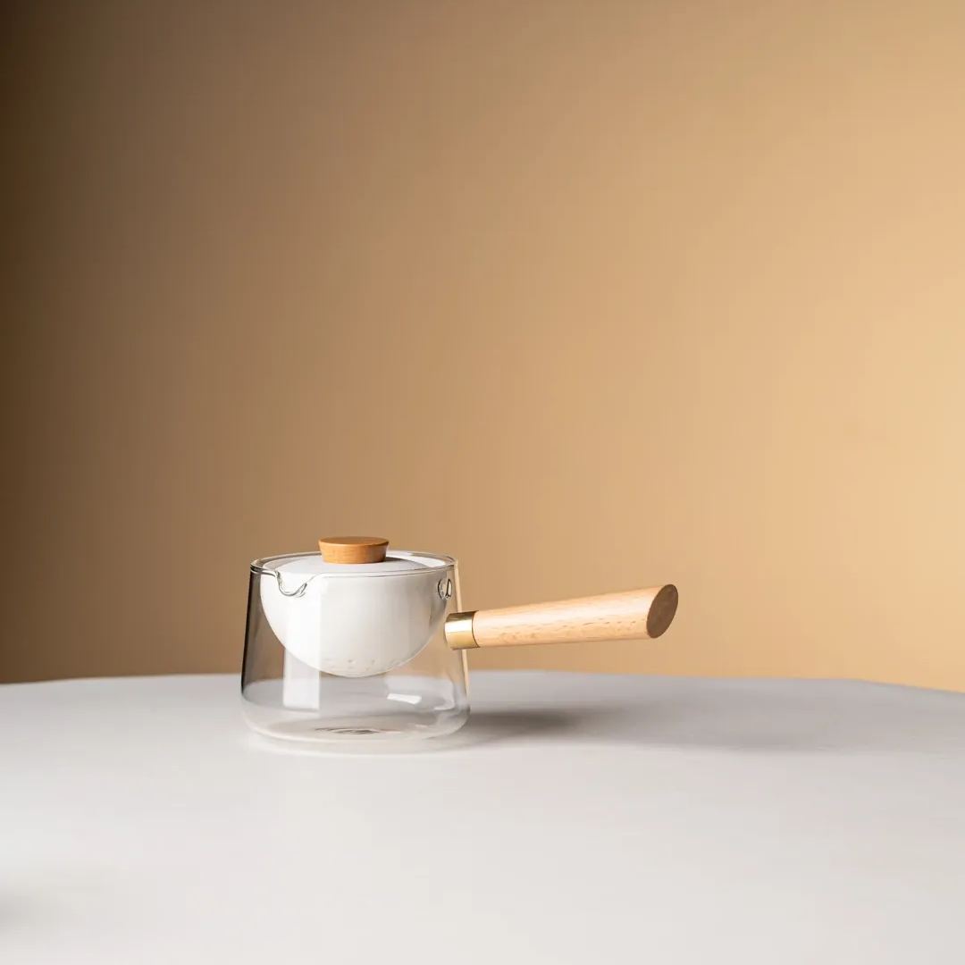 Summer SALE“Vortex Classic” - Heat-Resistant Glass Handled Teapot with Rotating Strainer