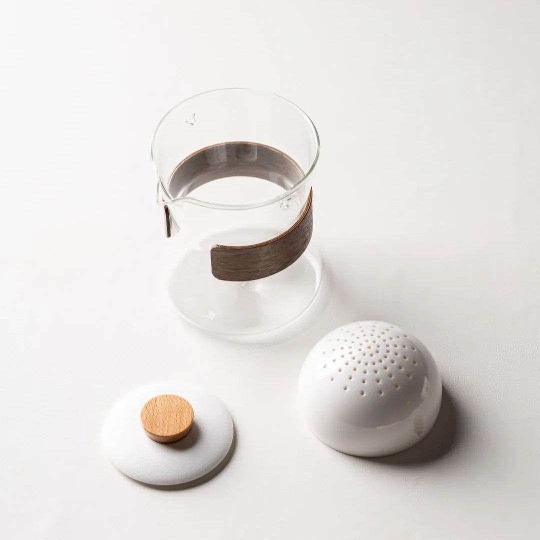 Summer SALE“Vortex Kit” - Heat-Resistant Glass Handled Teapot with Rotating Strainer Travel Set