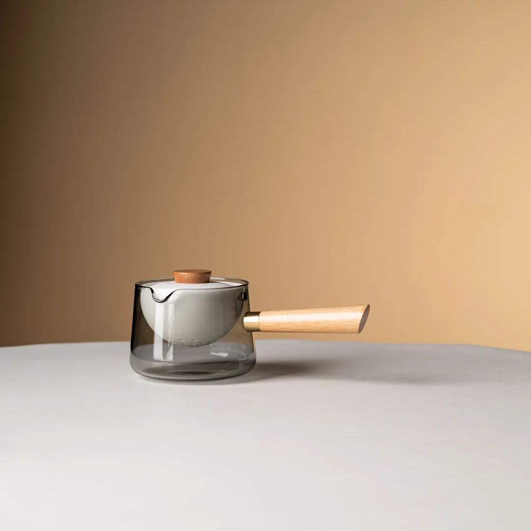 Summer SALE“Vortex Classic” - Heat-Resistant Glass Handled Teapot with Rotating Strainer