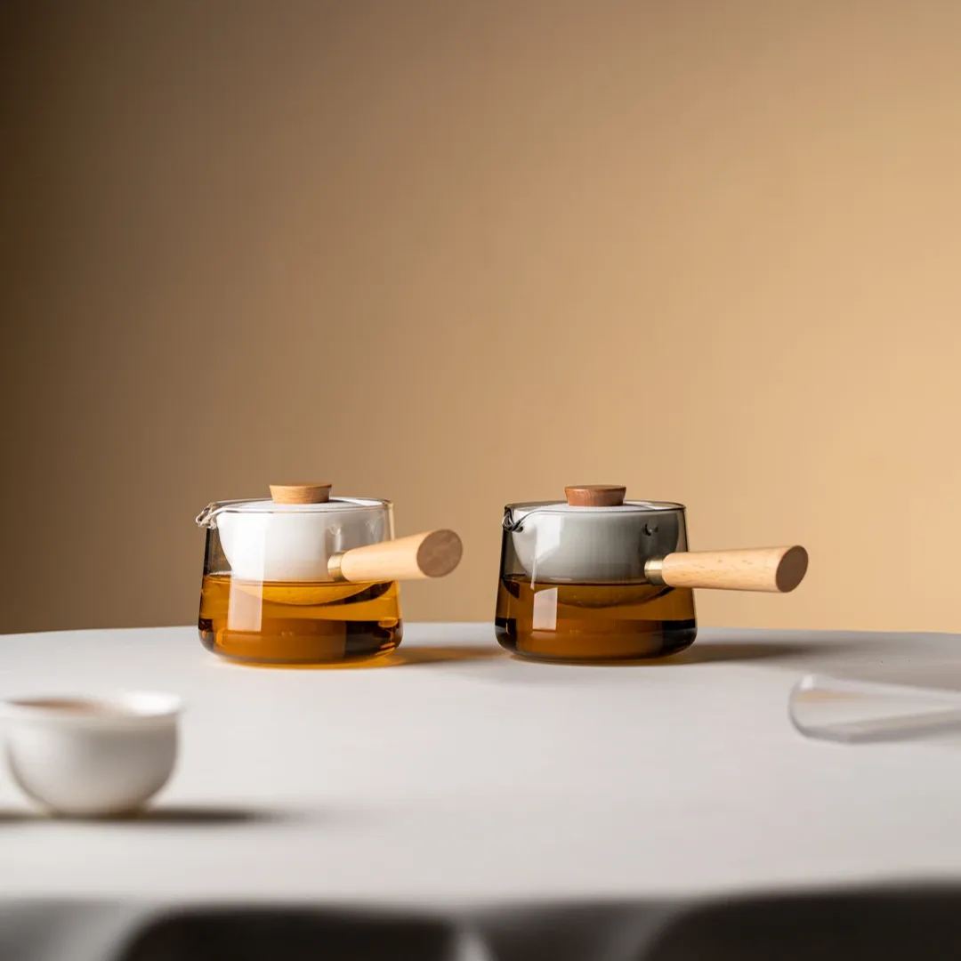 Summer SALE“Vortex Classic” - Heat-Resistant Glass Handled Teapot with Rotating Strainer