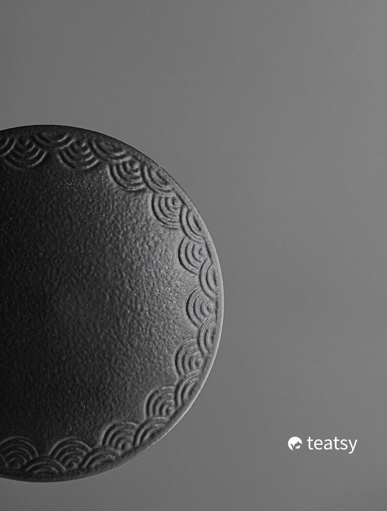 Summer SALE“Mountain” - Embossed Ceramic Tea Mug With Wooden Handle and Removable Infuser