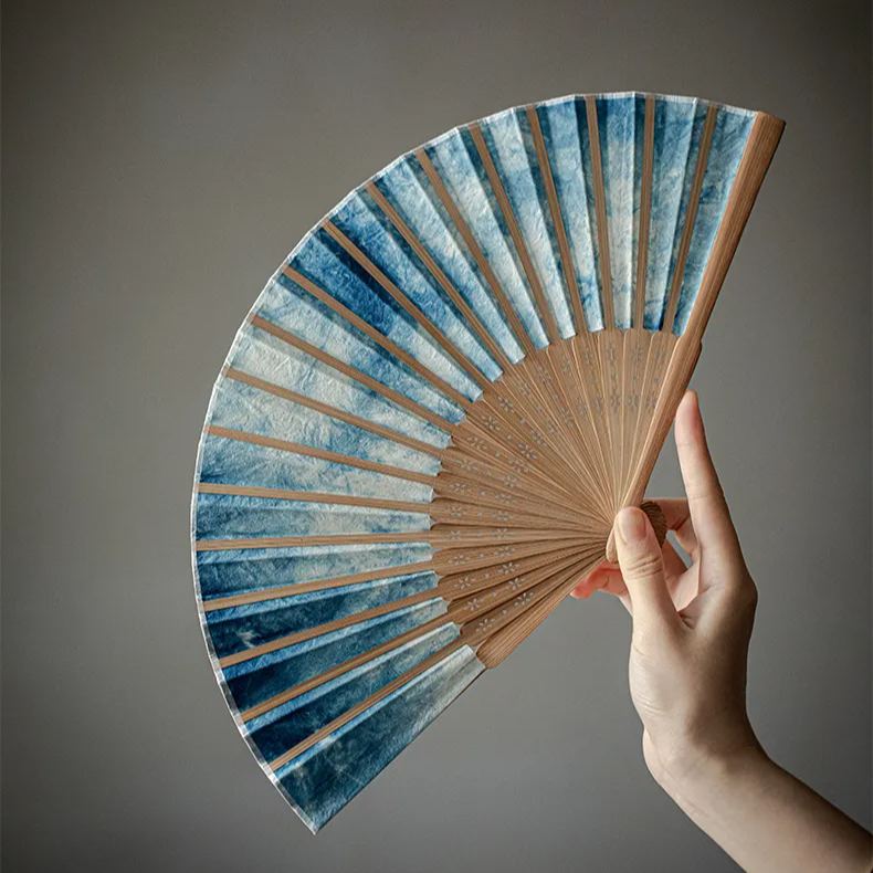 Summer SALE“Deep Ocean” - Antique Style Handmade Folding Fan