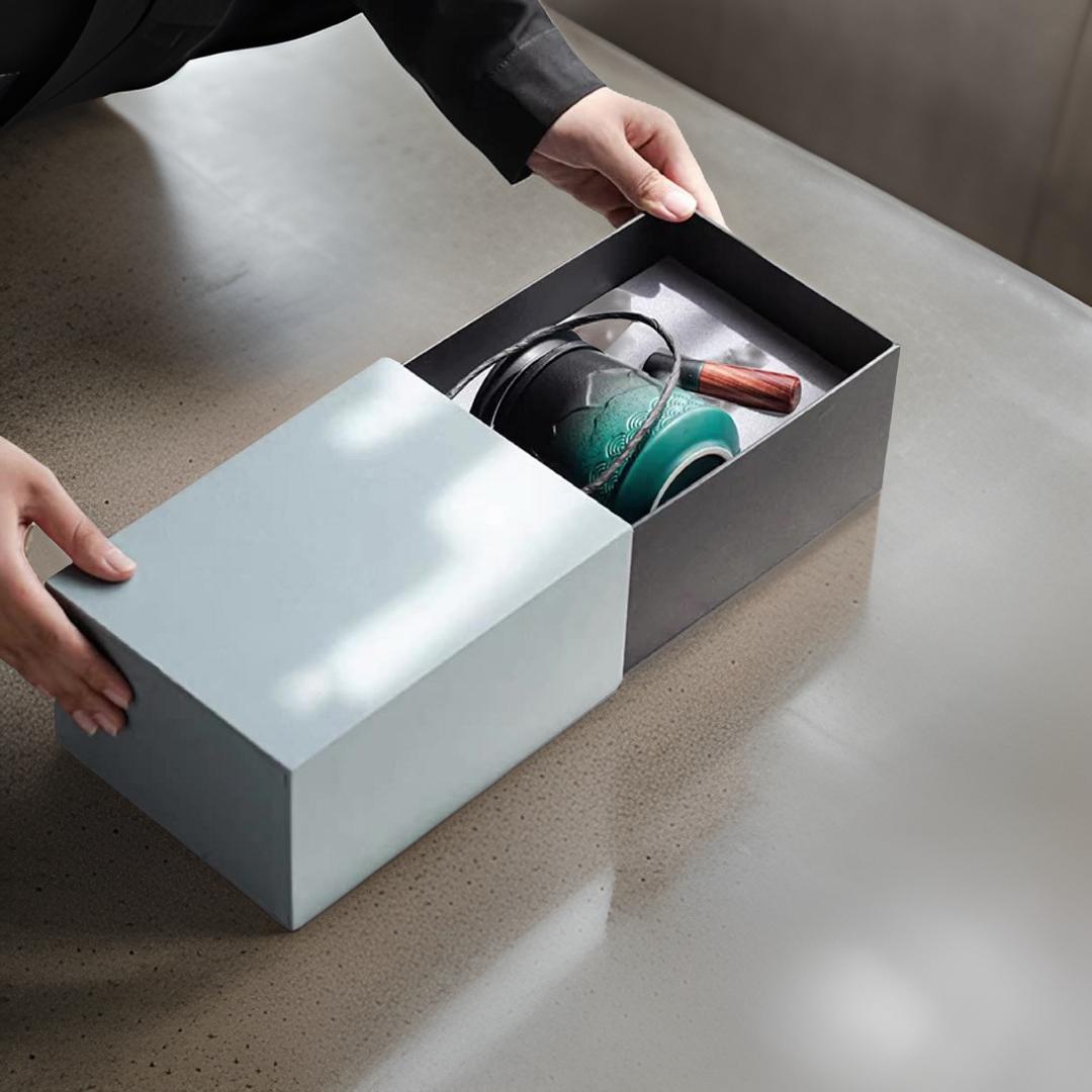 Summer SALE“Mountain” - Embossed Ceramic Tea Mug With Wooden Handle and Removable Infuser