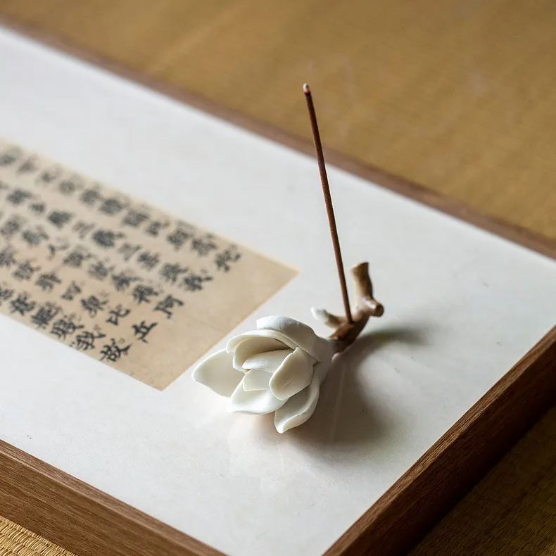 Gift Season FLASH Deal“Magnolia” - Handmade Ceramic Incense Holder/Stand