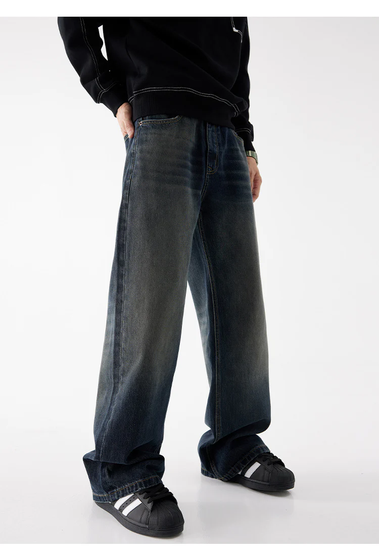 New men's jeans American wide-legged