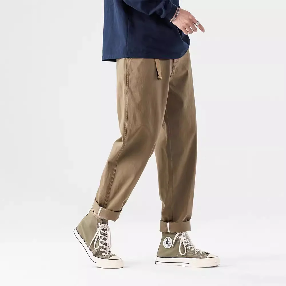 Loose large size men's small straight trousers