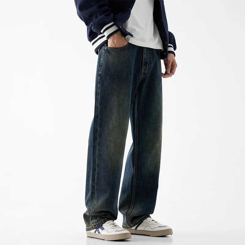New Men's Jeans American Wide Leg