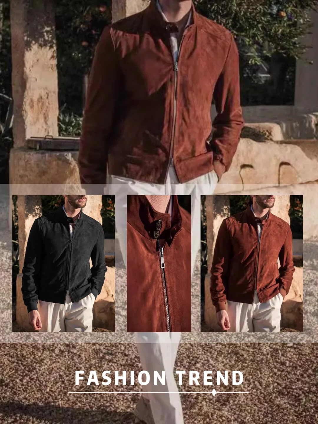 New men's casual fashion solid colour jacket