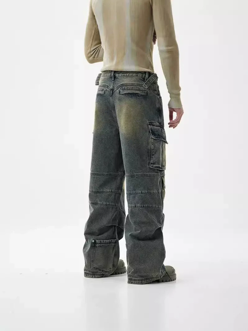 New men's straight leg loose jeans