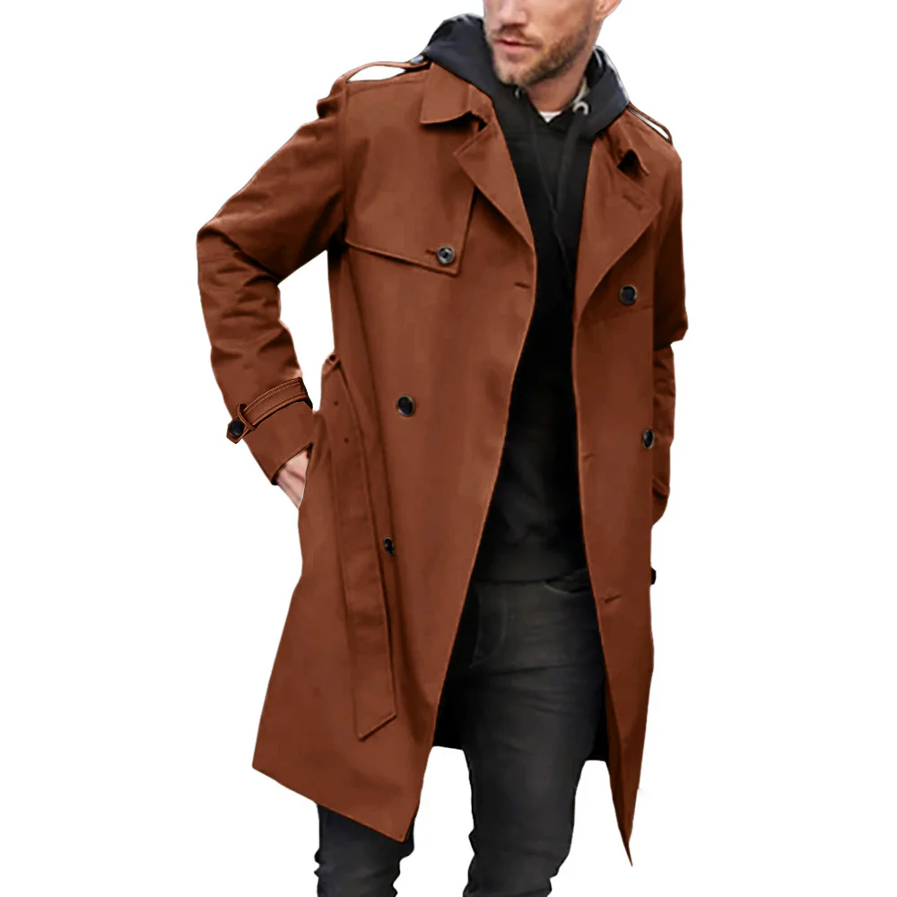 Mens Lapel Slim Double Breasted Casual Jacket