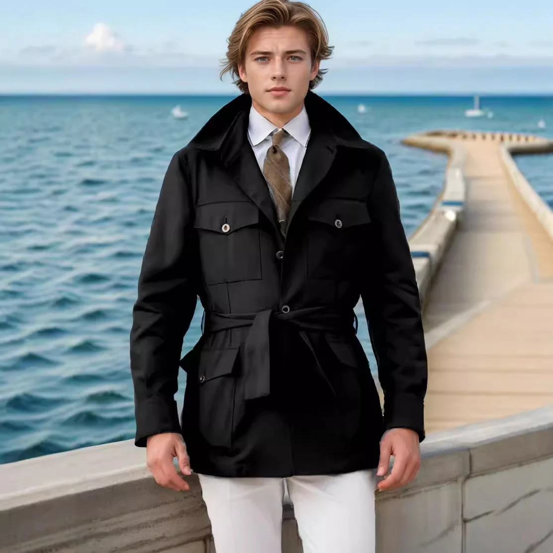 Long Slim Thin Large Size Trench Coat