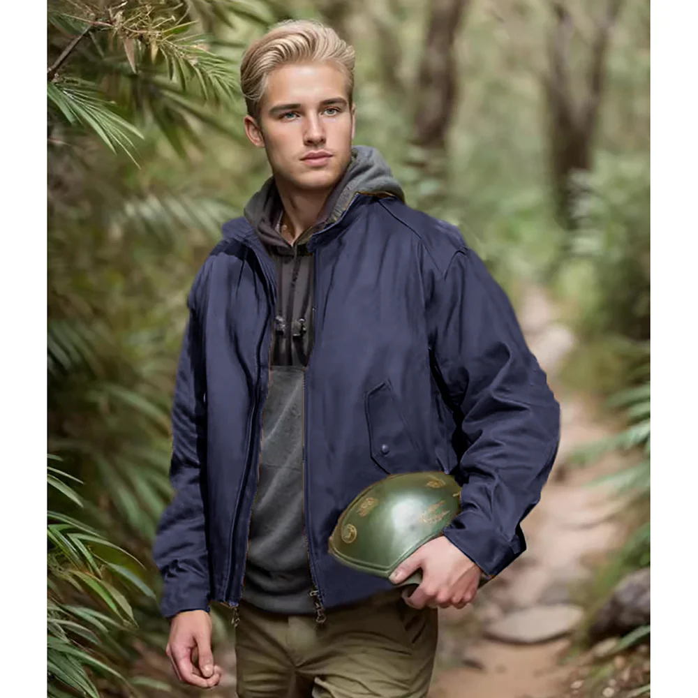 Men's Solid Colour Zip Jacket Coat