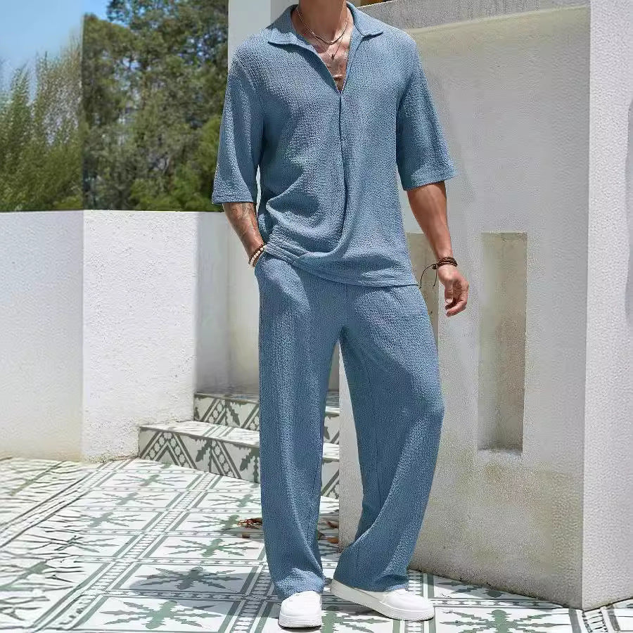 Casual Shirt Men's Two Piece Casual Set