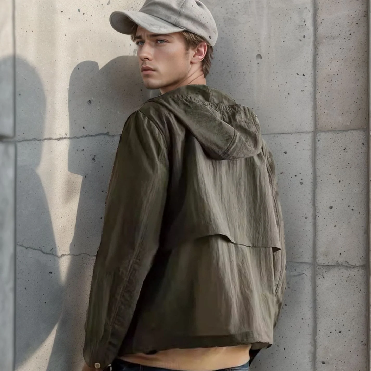 Men's Solid Colour Zip Up Sun Shirt Sun Protector