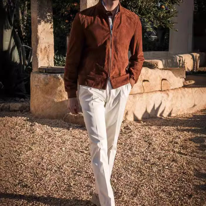 New men's casual fashion solid colour jacket