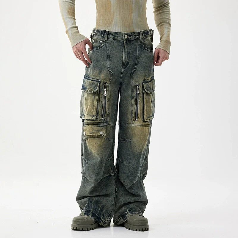 New men's straight leg loose jeans