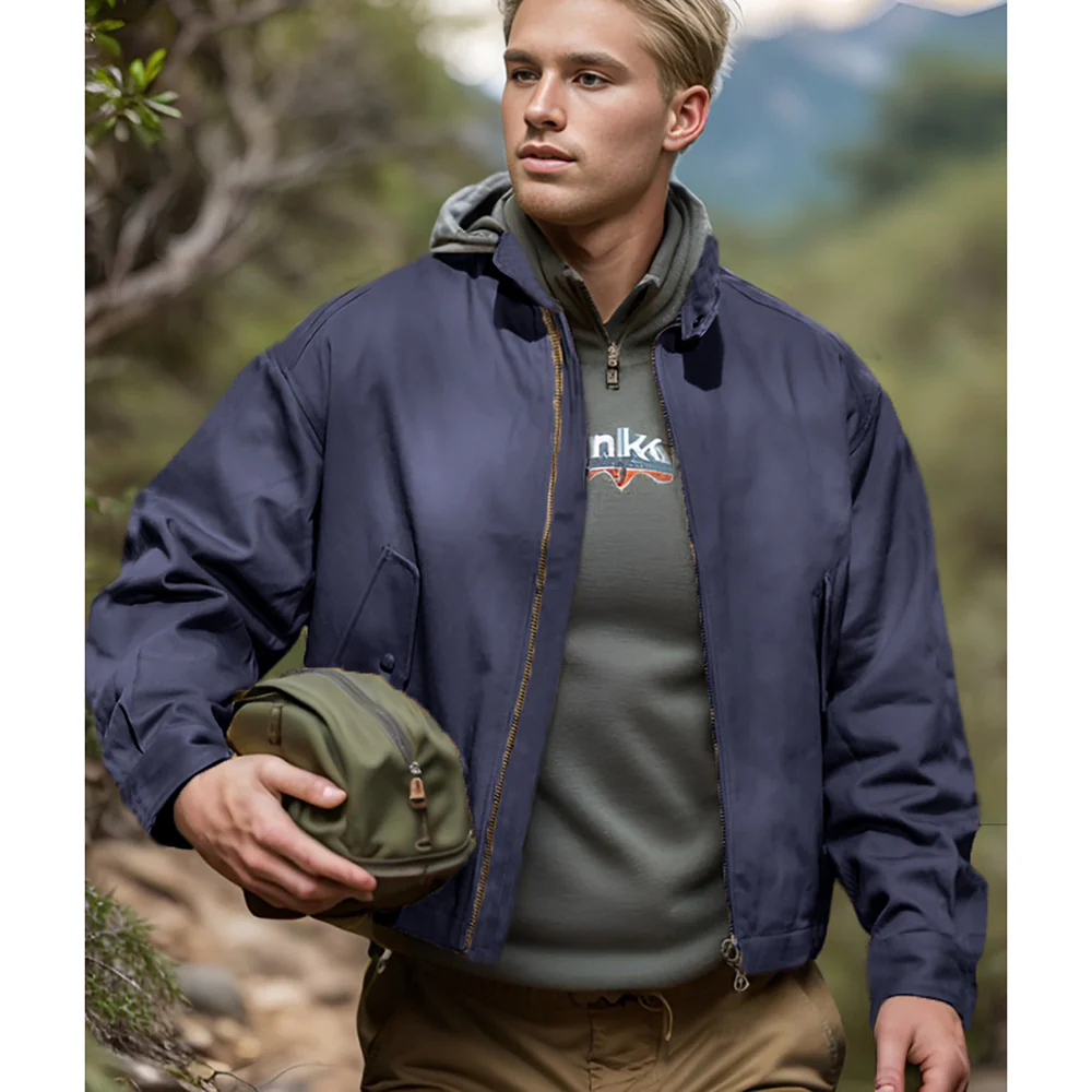 Men's Solid Colour Zip Jacket Coat