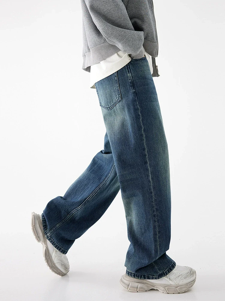 Loose large size men's small straight trousers