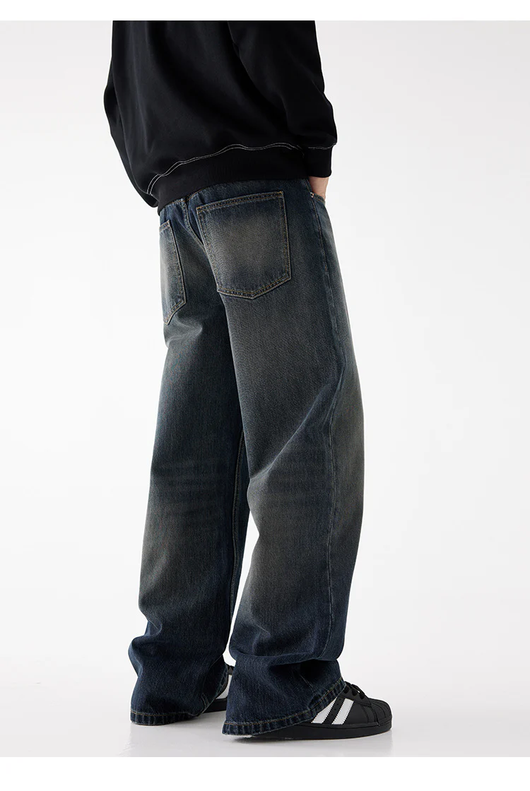 New men's jeans American wide-legged