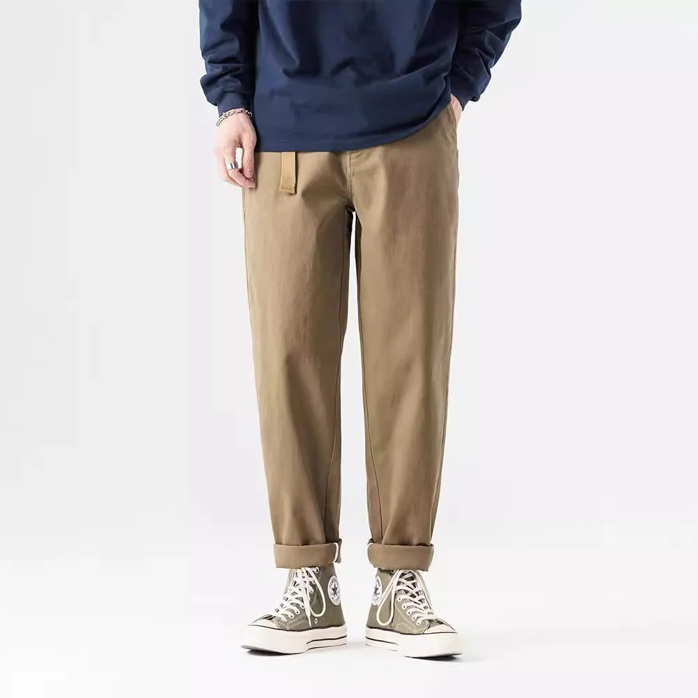 Loose large size men's small straight trousers