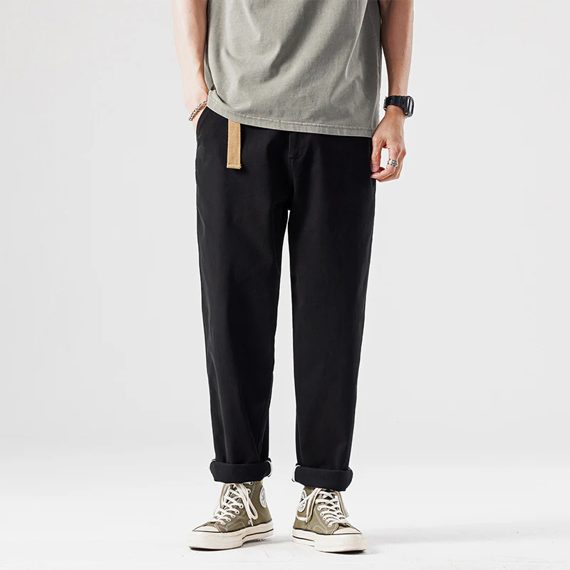 Loose large size men's small straight trousers