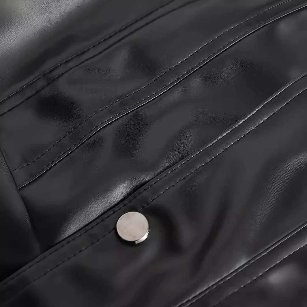 V-neck PU leather waistcoat men's waistcoats