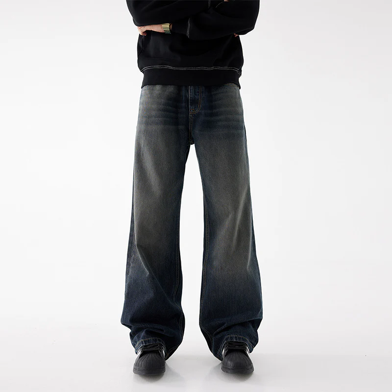 New men's jeans American wide-legged